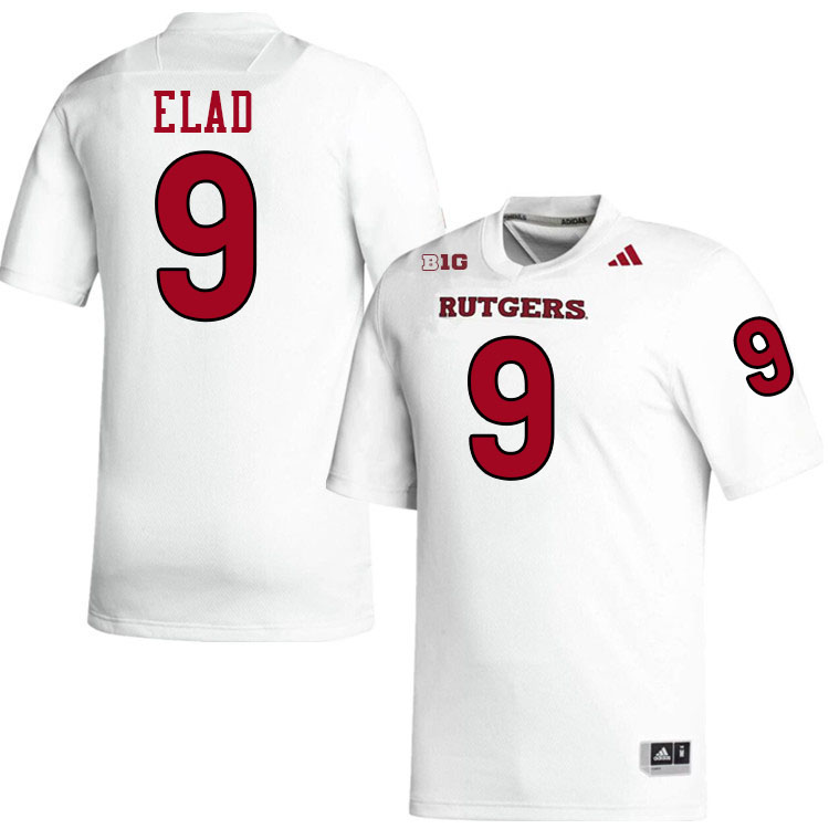 Rutgers Scarlet Knights #9 Jett Elad College Football Jerseys Stitched-White Rutgers Scarlet Knights #9 Jett Elad College Football Jerseys Stitched-White